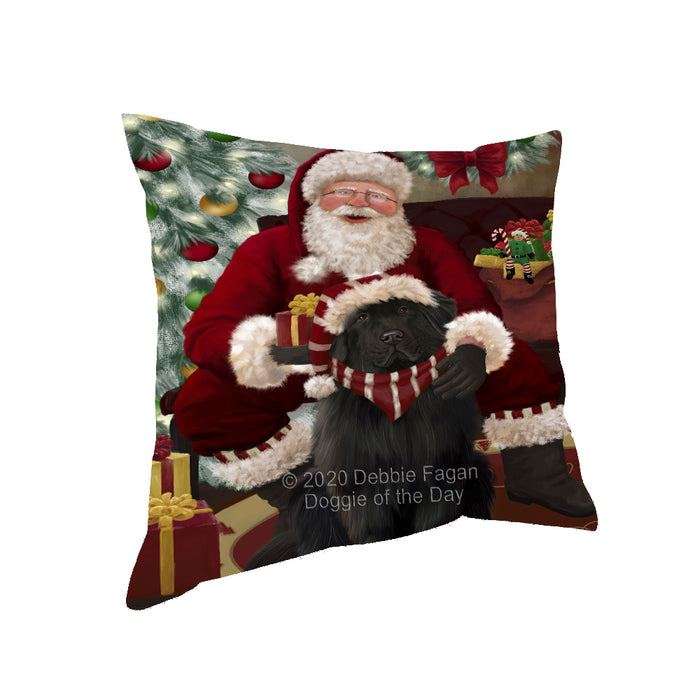 Santa's Christmas Surprise Newfoundland Dog Pillow PIL87252