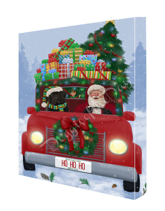 Christmas Honk Honk Here Comes Santa with Newfoundland Dog Canvas Print Wall Art Décor CVS146960