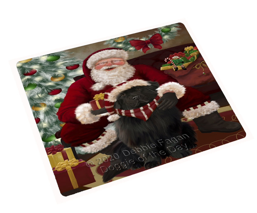 Santa's Christmas Surprise Newfoundland Dog Cutting Board - Easy Grip Non-Slip Dishwasher Safe Chopping Board Vegetables C78679