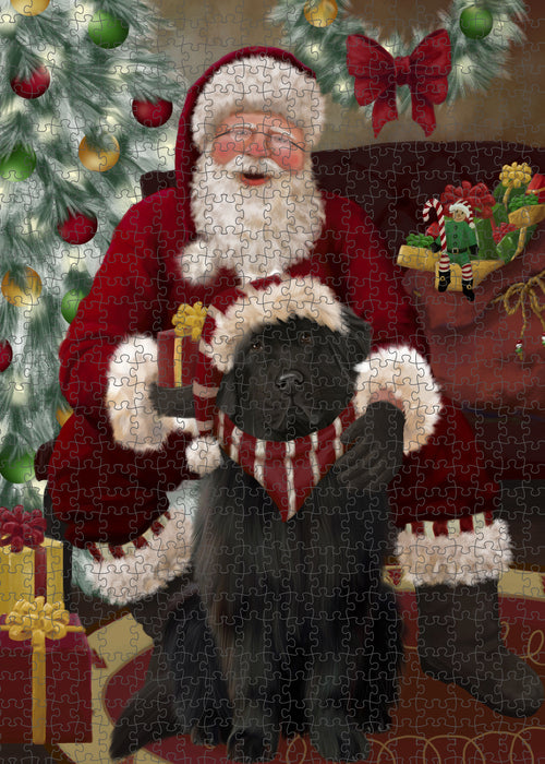Santa's Christmas Surprise Newfoundland Dog Puzzle with Photo Tin PUZL100868