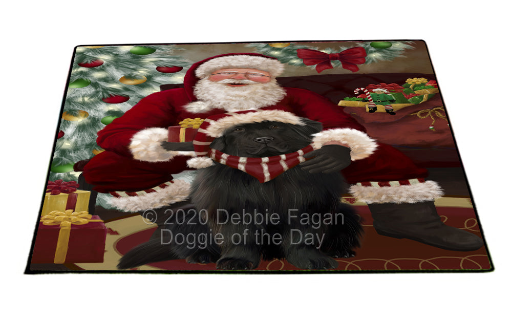 Santa's Christmas Surprise Newfoundland Dog Indoor/Outdoor Welcome Floormat - Premium Quality Washable Anti-Slip Doormat Rug FLMS57499