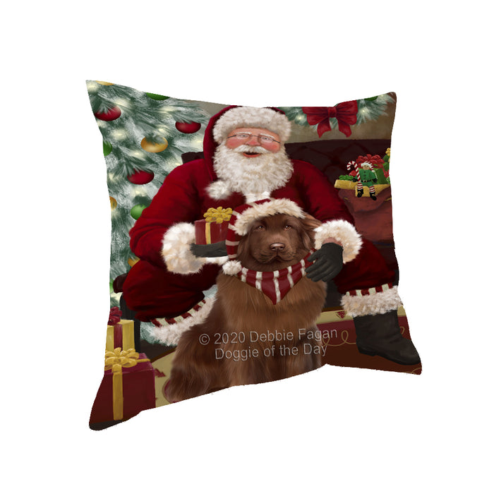 Santa's Christmas Surprise Newfoundland Dog Pillow PIL87256