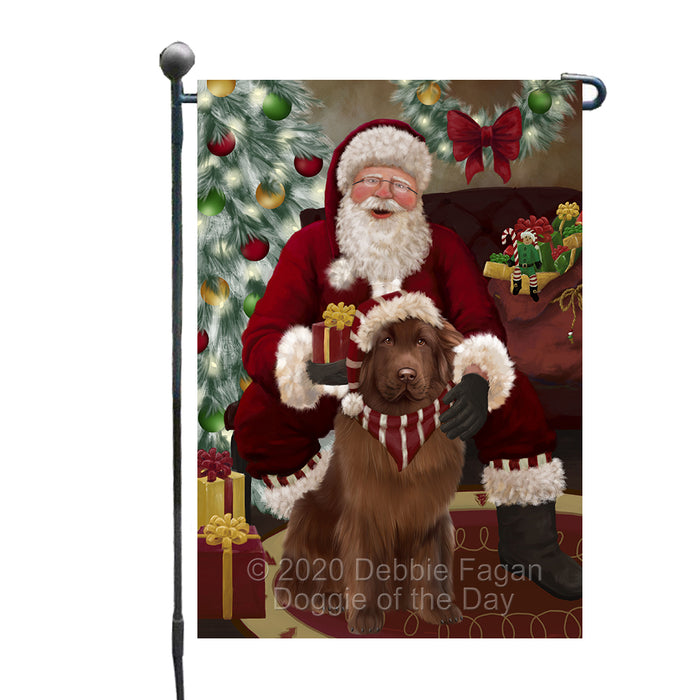 Santa's Christmas Surprise Newfoundland Dog Garden Flag GFLG66759