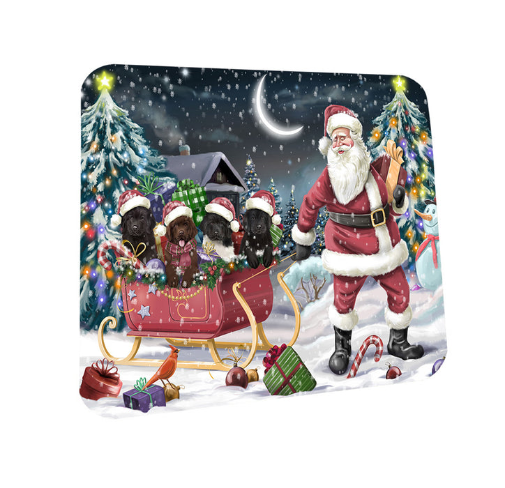 Santa Sled Christmas Happy Holidays Newfoundland Dogs Coasters Set of 4 CST54336