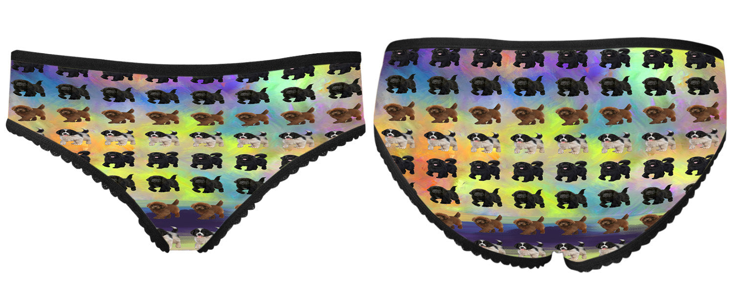 Paradise Wave Newfoundland Dogs All Over Print High-cut Women's Brief