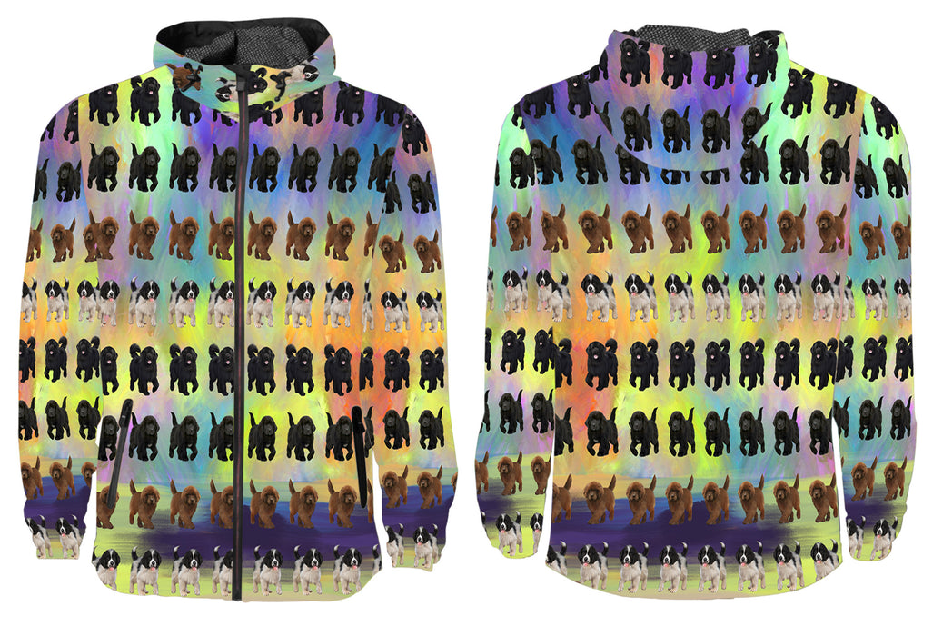 Paradise Wave Newfoundland Dogs All Over Print Windbreaker for Men