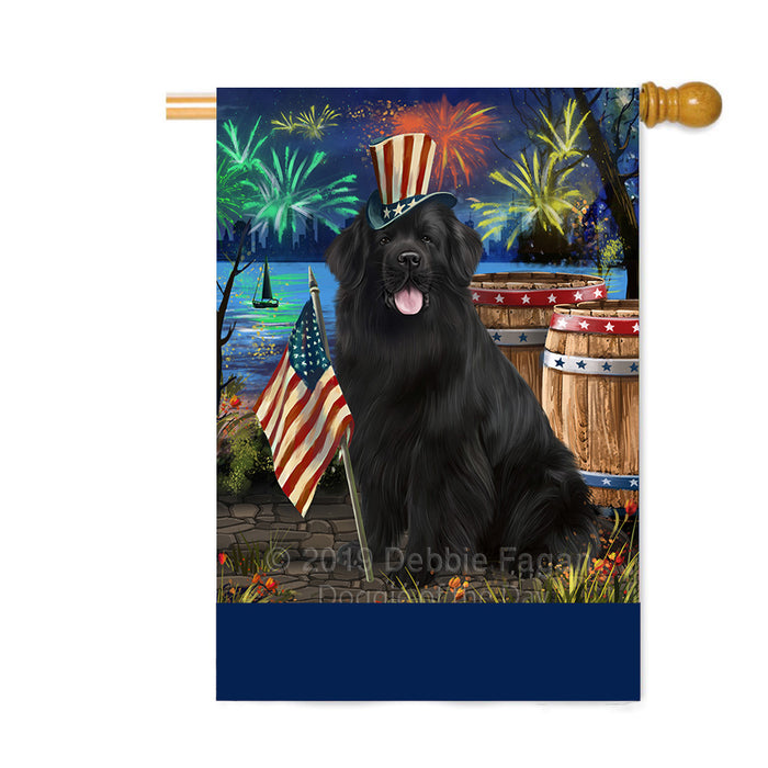 Personalized 4th of July Firework Newfoundland Dog Custom House Flag FLG-DOTD-A58043