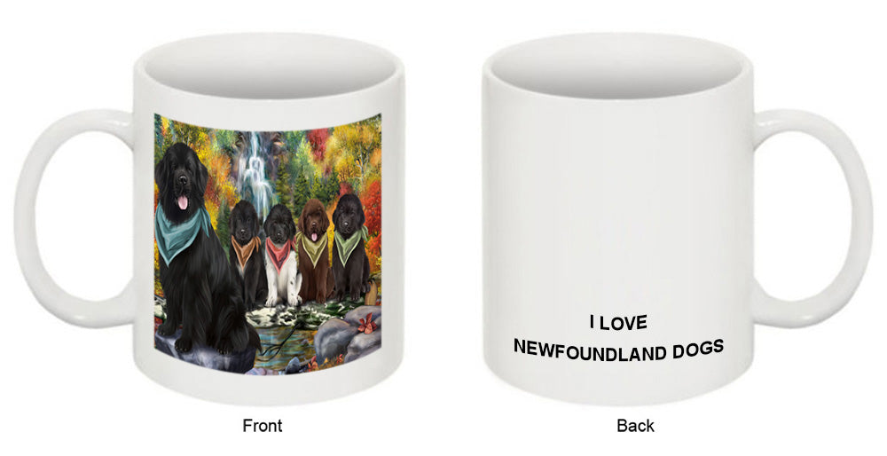 Scenic Waterfall Newfoundland Dogs Coffee Mug MUG50068