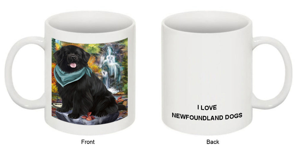 Scenic Waterfall Newfoundland Dog Coffee Mug MUG50069