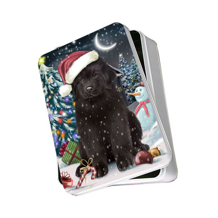 Have a Holly Jolly Christmas Happy Holidays Newfoundland Dog Photo Storage Tin PITN54185