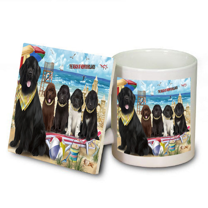 Pet Friendly Beach Newfoundland Dogs Mug and Coaster Set MUC54160