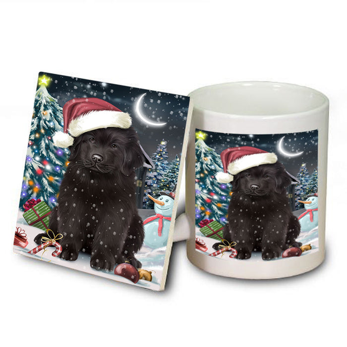 Have a Holly Jolly Christmas Happy Holidays Newfoundland Dog Mug and Coaster Set MUC54234