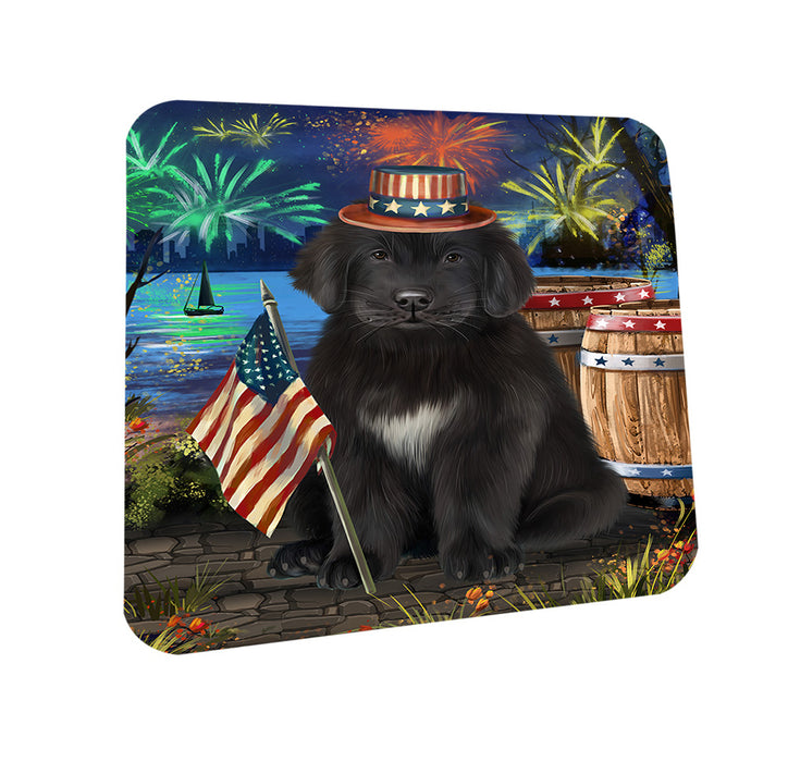 4th of July Independence Day Firework Newfoundland Dog Coasters Set of 4 CST54016