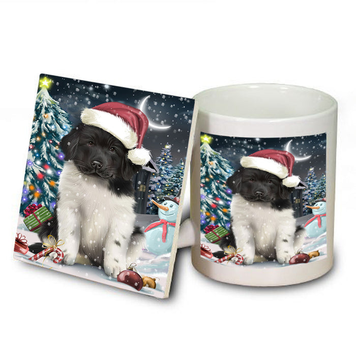 Have a Holly Jolly Christmas Happy Holidays Newfoundland Dog Mug and Coaster Set MUC54235