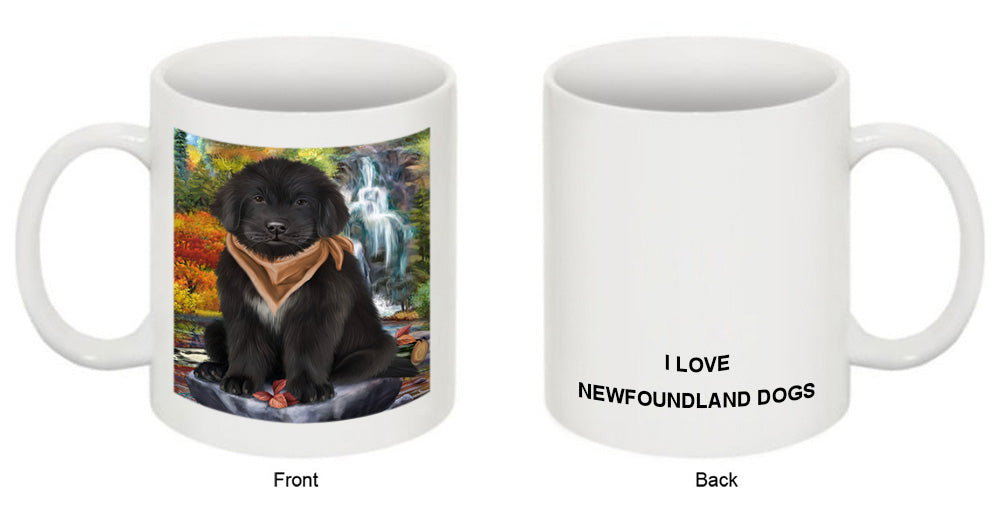 Scenic Waterfall Newfoundland Dog Coffee Mug MUG50070