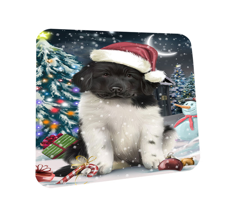 Have a Holly Jolly Christmas Happy Holidays Newfoundland Dog Coasters Set of 4 CST54201