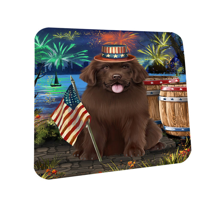 4th of July Independence Day Firework Newfoundland Dog Coasters Set of 4 CST54017