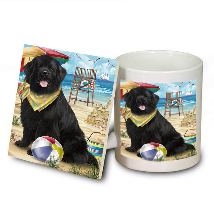 Pet Friendly Beach Newfoundland Dog Mug and Coaster Set MUC54161