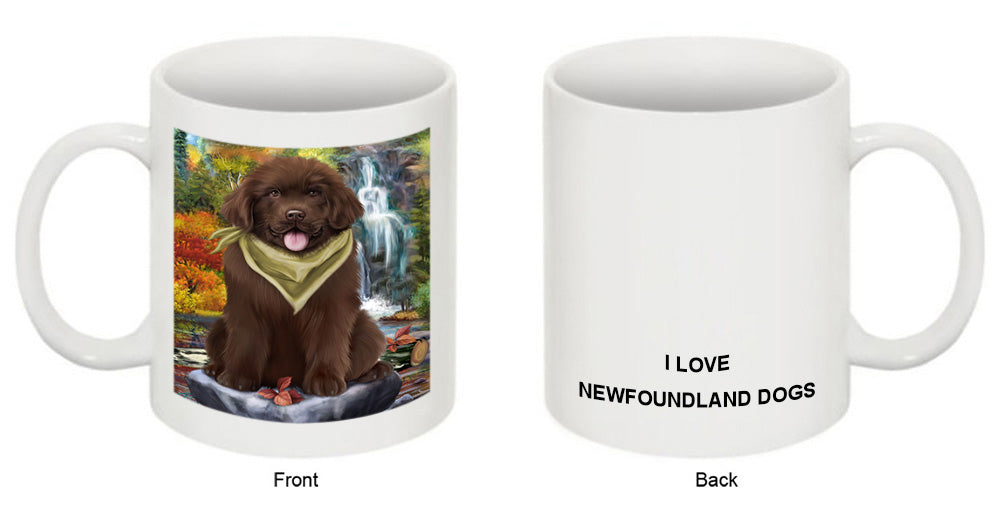 Scenic Waterfall Newfoundland Dog Coffee Mug MUG50071