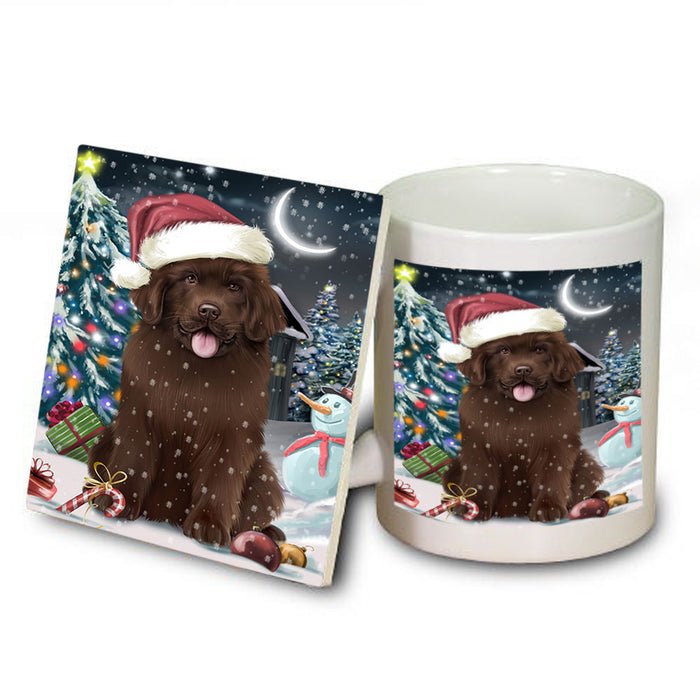 Have a Holly Jolly Christmas Happy Holidays Newfoundland Dog Mug and Coaster Set MUC54236