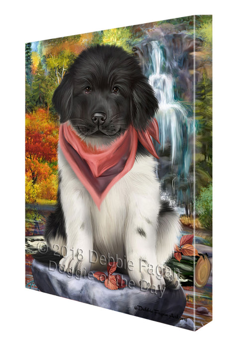 Scenic Waterfall Newfoundland Dog Canvas Print Wall Art Décor CVS111068