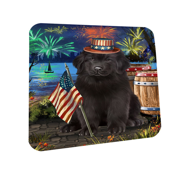 4th of July Independence Day Firework Newfoundland Dog Coasters Set of 4 CST54019