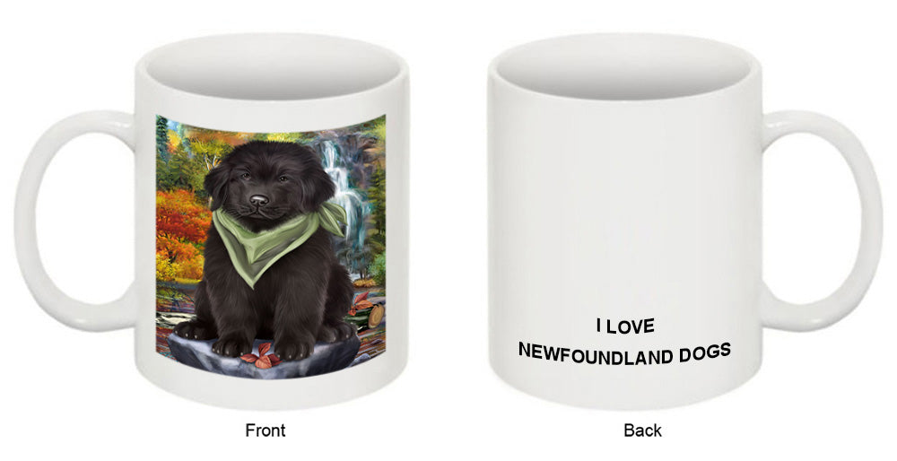 Scenic Waterfall Newfoundland Dog Coffee Mug MUG50073
