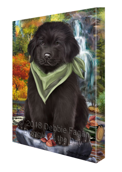 Scenic Waterfall Newfoundland Dog Canvas Print Wall Art Décor CVS111077