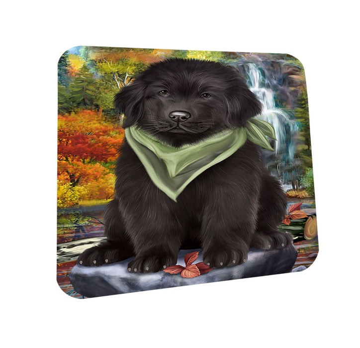 Scenic Waterfall Newfoundland Dog Coasters Set of 4 CST54633