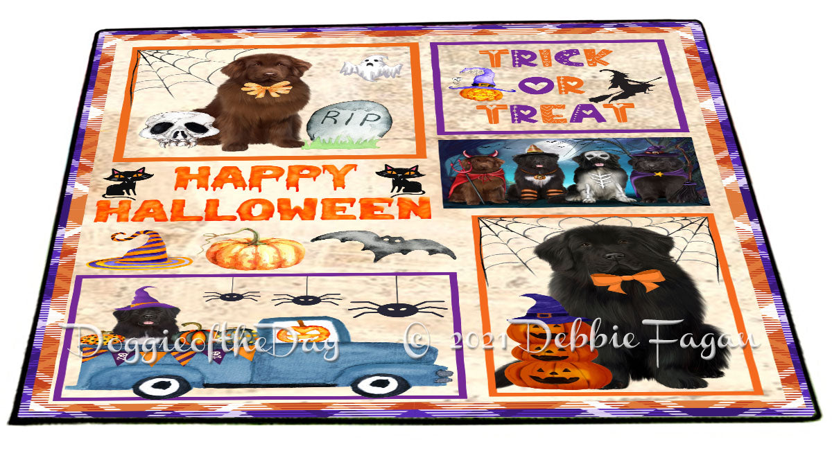 Happy Halloween Trick or Treat Newfoundland Dogs Indoor/Outdoor Welcome Floormat - Premium Quality Washable Anti-Slip Doormat Rug FLMS58147