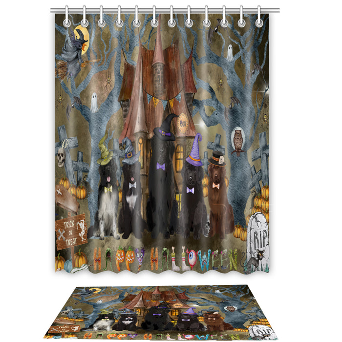 Newfoundland Shower Curtain & Bath Mat Set: Explore a Variety of Designs, Custom, Personalized, Curtains with hooks and Rug Bathroom Decor, Gift for Dog and Pet Lovers