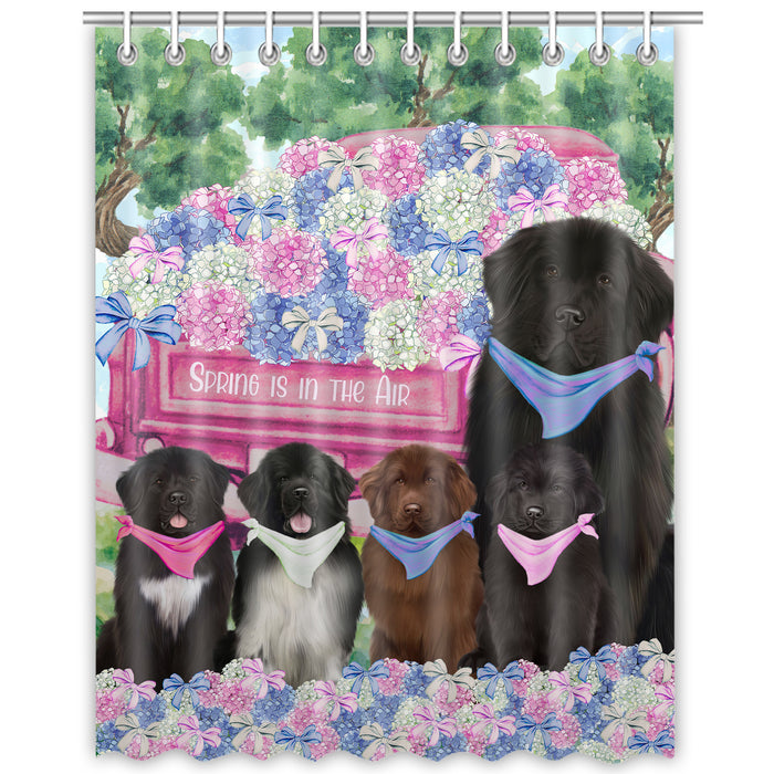 Newfoundland Shower Curtain: Explore a Variety of Designs, Custom, Personalized, Waterproof Bathtub Curtains for Bathroom with Hooks, Gift for Dog and Pet Lovers