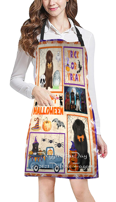 Happy Halloween Trick or Treat Newfoundland Dogs Cooking Kitchen Adjustable Apron Apron49337