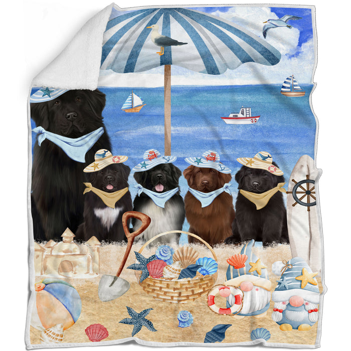 Newfoundland Blanket: Explore a Variety of Custom Designs, Bed Cozy Woven, Fleece and Sherpa, Personalized Dog Gift for Pet Lovers