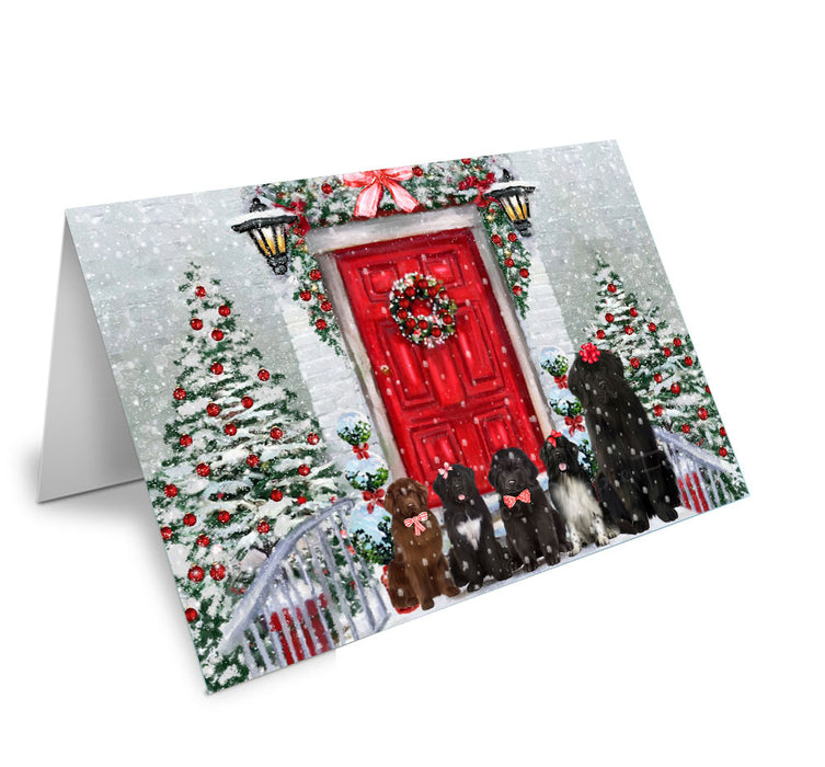Christmas Holiday Welcome Newfoundland Dog Handmade Artwork Assorted Pets Greeting Cards and Note Cards with Envelopes for All Occasions and Holiday Seasons