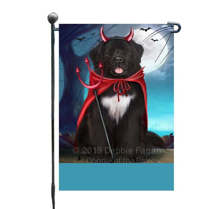 Personalized Happy Halloween Trick or Treat Newfoundland Dog Devil Custom Garden Flag GFLG64479