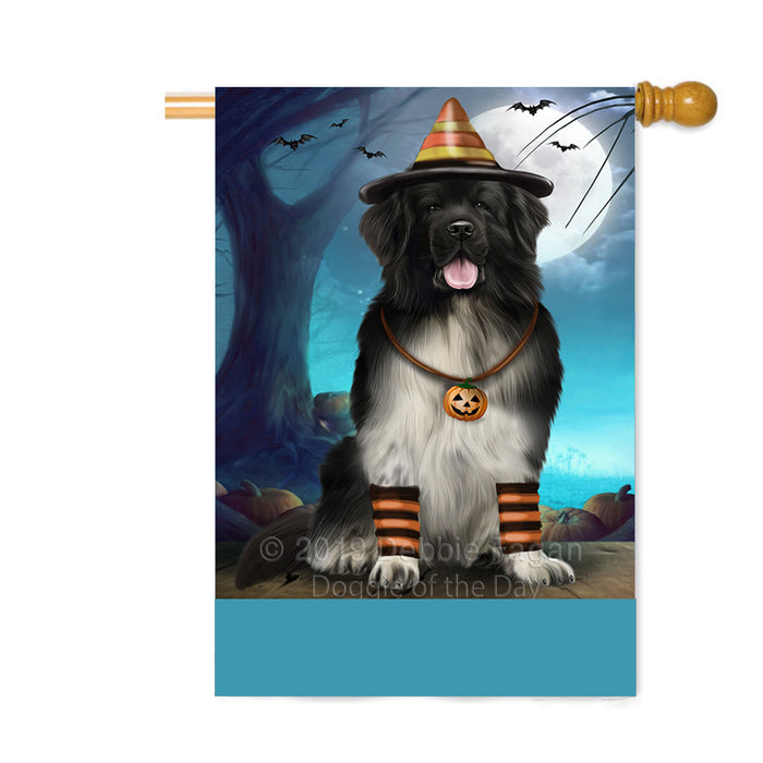 Personalized Happy Halloween Trick or Treat Newfoundland Dog Candy Corn Custom House Flag FLG64115