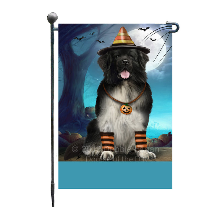 Personalized Happy Halloween Trick or Treat Newfoundland Dog Candy Corn Custom Garden Flag GFLG64424