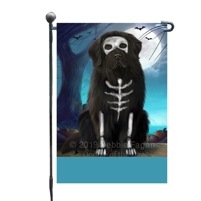 Personalized Happy Halloween Trick or Treat Newfoundland Dog Skeleton Custom Garden Flag GFLG64534