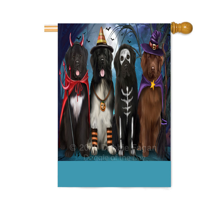 Personalized Happy Halloween Trick or Treat Newfoundland Dogs Custom House Flag FLG64057