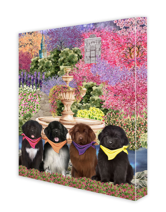 Newfoundland Canvas: Explore a Variety of Designs, Custom, Digital Art Wall Painting, Personalized, Ready to Hang Halloween Room Decor, Pet Gift for Dog Lovers