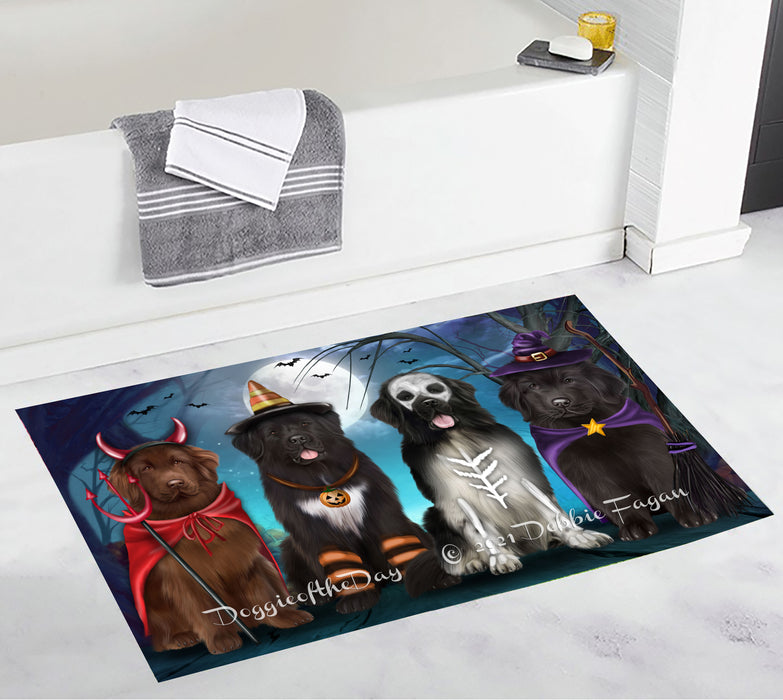Happy Halloween Trick or Treat Newfoundland Dogs Bathroom Rugs with Non Slip Soft Bath Mat for Tub BRUG54970