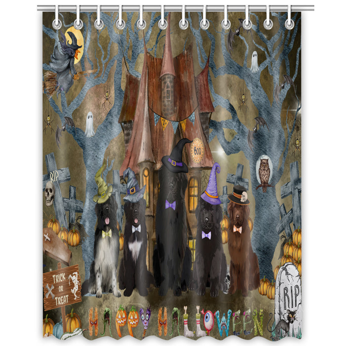 Newfoundland Shower Curtain: Explore a Variety of Designs, Halloween Bathtub Curtains for Bathroom with Hooks, Personalized, Custom, Gift for Pet and Dog Lovers