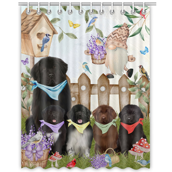 Newfoundland Shower Curtain, Custom Bathtub Curtains with Hooks for Bathroom, Explore a Variety of Designs, Personalized, Gift for Pet and Dog Lovers