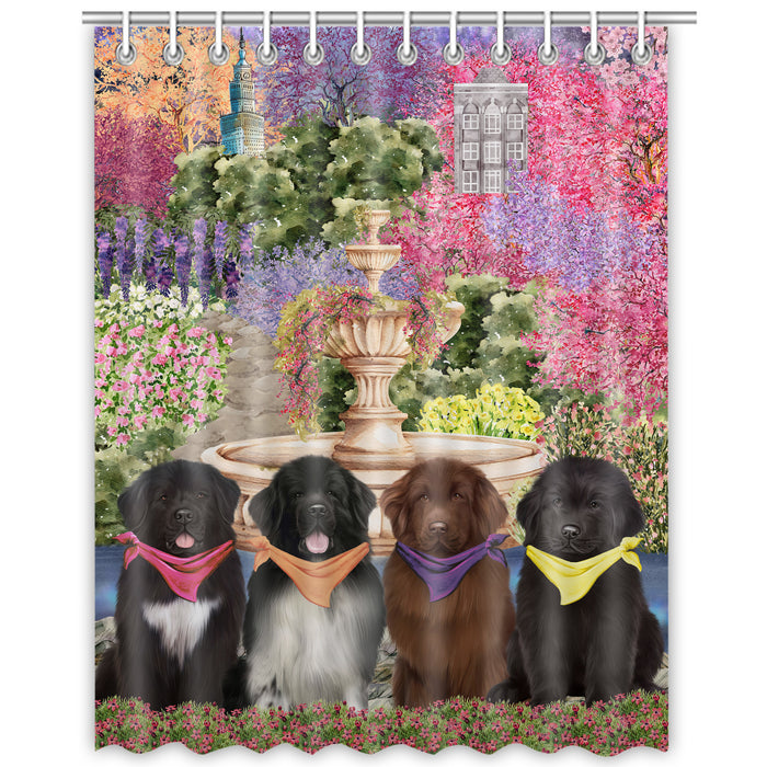 Newfoundland Shower Curtain: Explore a Variety of Designs, Custom, Personalized, Waterproof Bathtub Curtains for Bathroom with Hooks, Gift for Dog and Pet Lovers