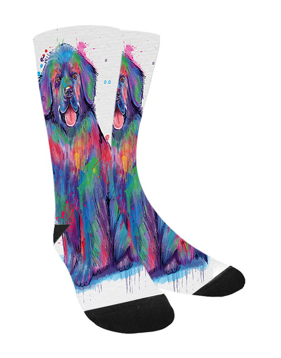 Watercolor Newfoundland Dog Women's Casual Socks