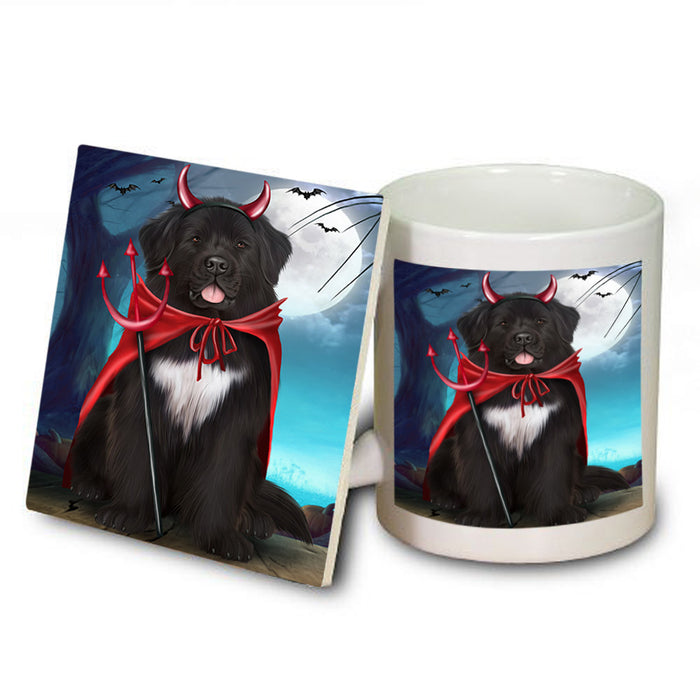 Happy Halloween Trick or Treat Newfoundland Dog Mug and Coaster Set MUC54504
