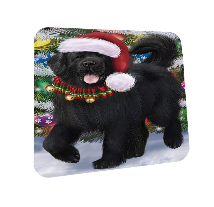 Trotting in the Snow Newfoundland Dog Coasters Set of 4 CST55406