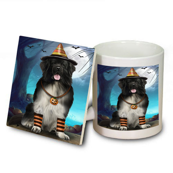 Happy Halloween Trick or Treat Newfoundland Dog Mug and Coaster Set MUC54505