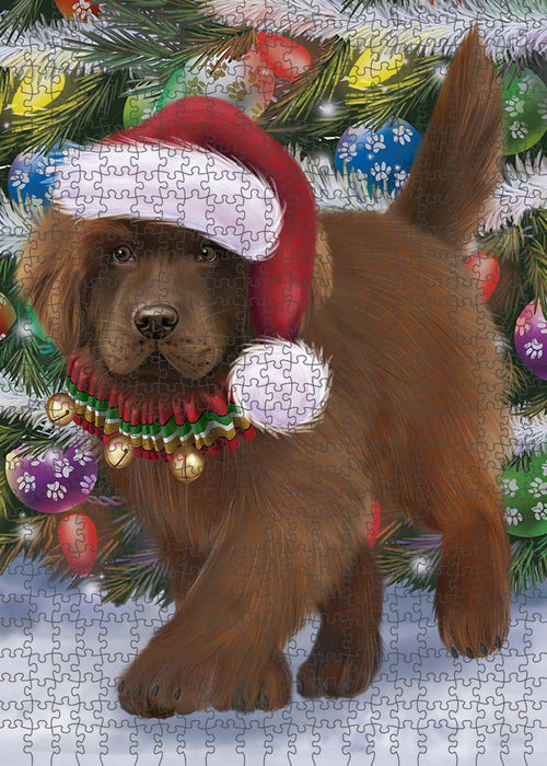 Trotting in the Snow Newfoundland Dog Puzzle  PUZL90000